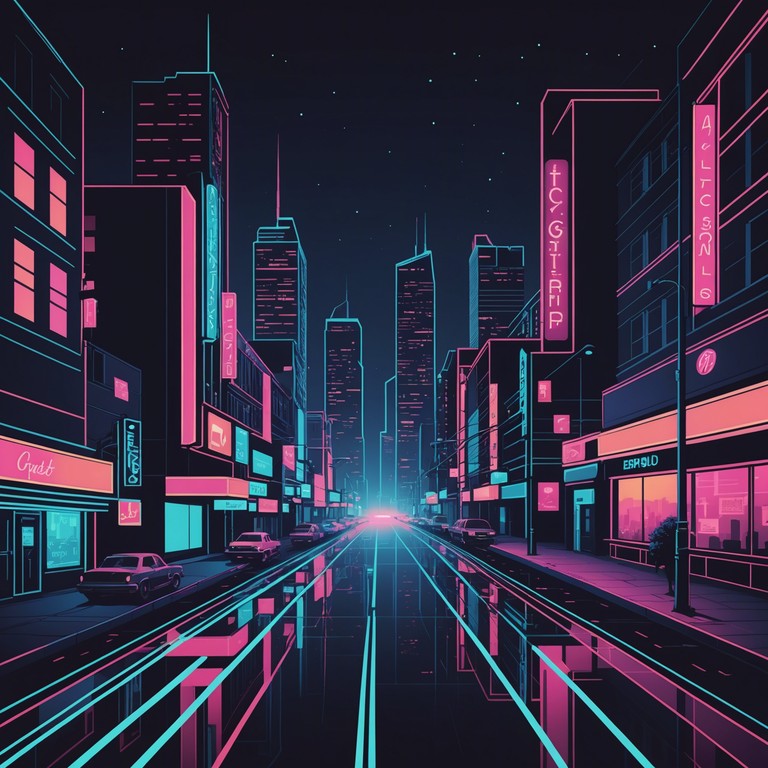 An instrumental track featuring a haunting blend of deep bass lines and sharp, ethereal synth waves, perfect for a neon drenched nocturnal adventure. The sound evokes a feeling of cruising through a metropolis overwhelmed with both innovation and mystery.