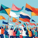 heartening patriotic music celebrating national solidarity and pride