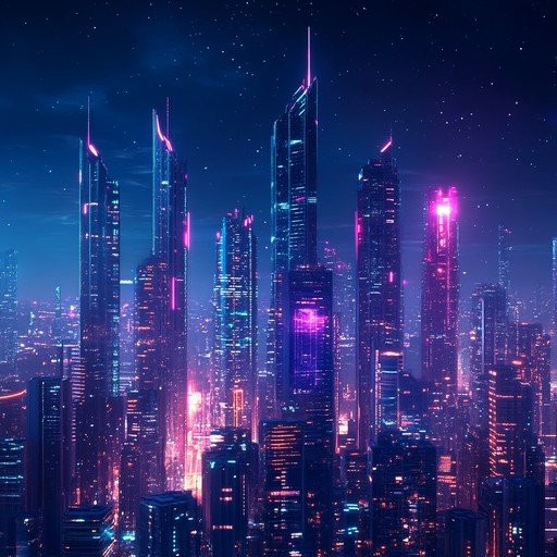 A captivating instrumental synthwave track that takes listeners on an uplifting journey through a futuristic city illuminated by vibrant neon lights, blending nostalgic synthesizers with modern electronic sounds to evoke feelings of wonder and adventure