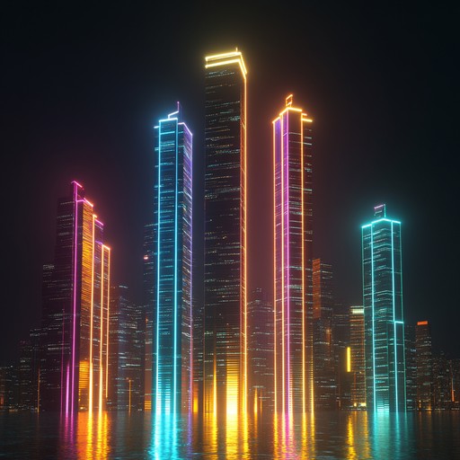A captivating journey through neon lights, where glowing synths and pulsating bass lines blend to create a futuristic, nostalgic 80s soundscape. Energetic rhythms and sparkling arpeggios evoke visions of a retro futuristic cityscape, making the listener yearn for adventures in an alternate reality