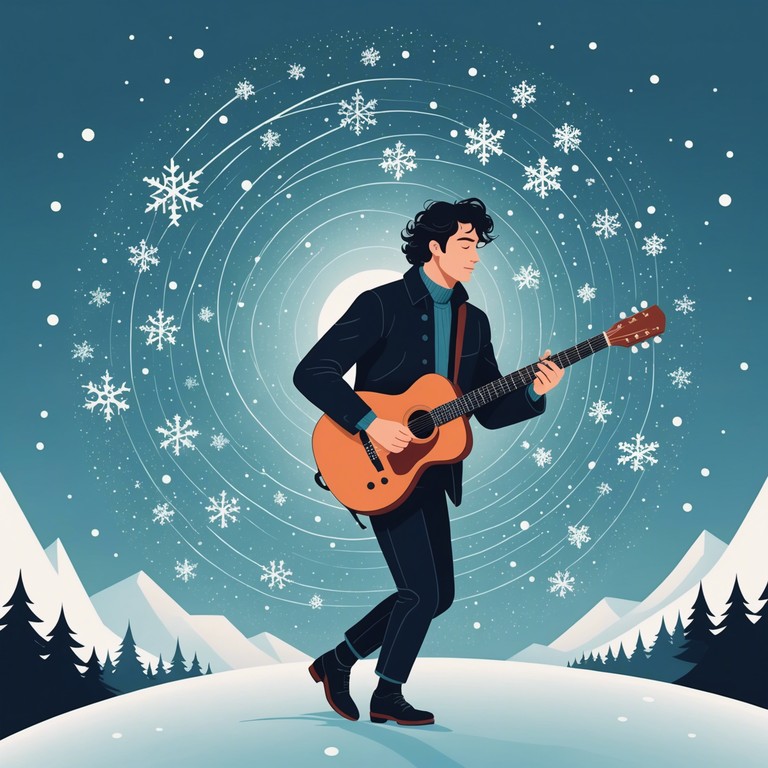 Envision a holiday scene disrupted by a storm of power chords and speedy solos, perfectly encapsulating the chaos and aggression associated with a raucous winter celebration. This alternative take is not your typical carol but a manifestation of pent up holiday stress released through shredding solos under winter lights.