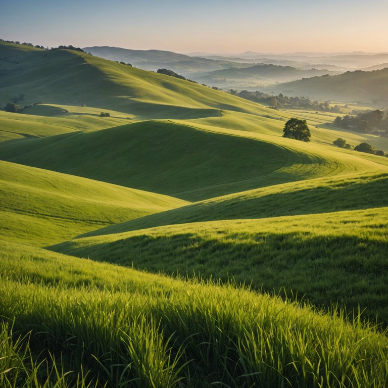 This instrumental track encapsulates the first rays of sunshine cresting over a lush, forgotten hillside, igniting a sense of renewal and peace. The gentle pluck of strings mirrors the soft, hopeful stir of morning in a rural landscape, offering a soundscape of tranquility and optimism.