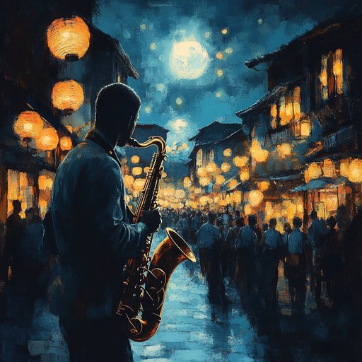 An enthralling fusion of smooth saxophone and energetic samba beats, immersing listeners in a sultry carnival night alive with mystery and passion.