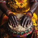 powerful tribal drums evoke ancient energy and spirited dance.