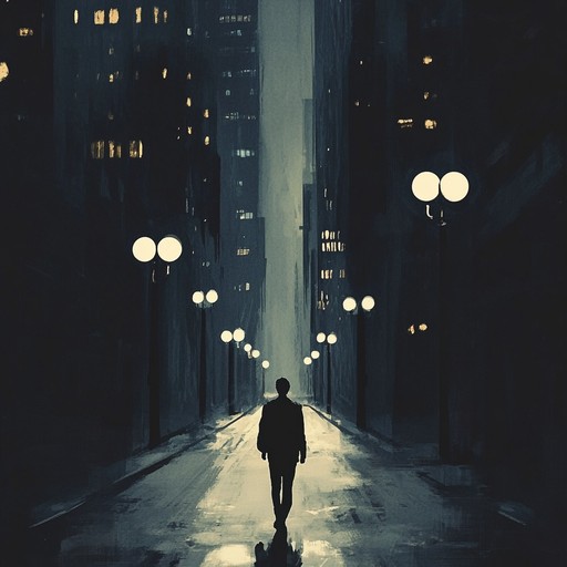 A reflective instrumental hip hop track featuring mellow beats, smooth piano melodies, and atmospheric sounds, capturing introspective moments walking alone in the city at night