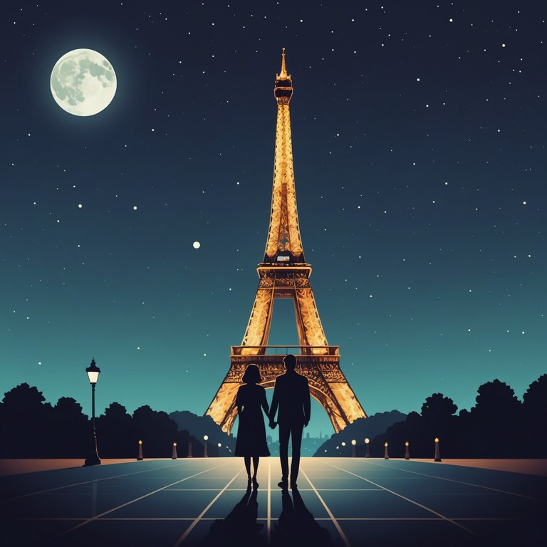 Imagine strolling through paris, with the moon casting its silver glow over the seine. This song captures the essence of a whimsical, romantic evening in the city of lights, where electronic sounds blend with melodic pulses to evoke feelings of love and intimacy. The music flows like a gentle river, carrying listeners on a dreamy night time journey through love's delicate emotions.