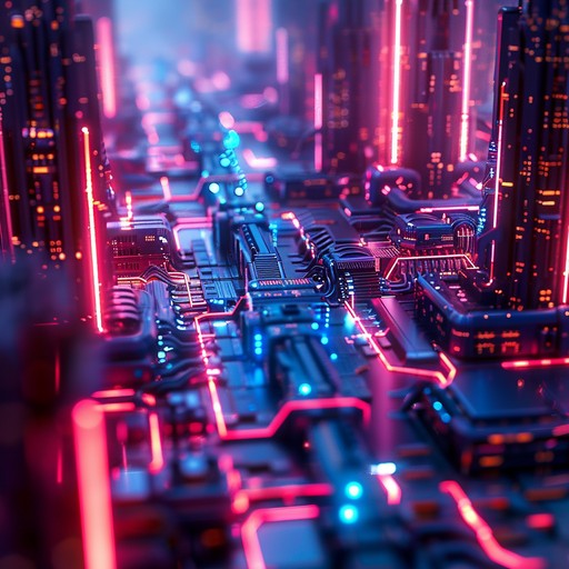 Explore a peaceful, neon illuminated cityscape at night, where soothing ambient synths create a captivating, dreamlike cyberpunk atmosphere.