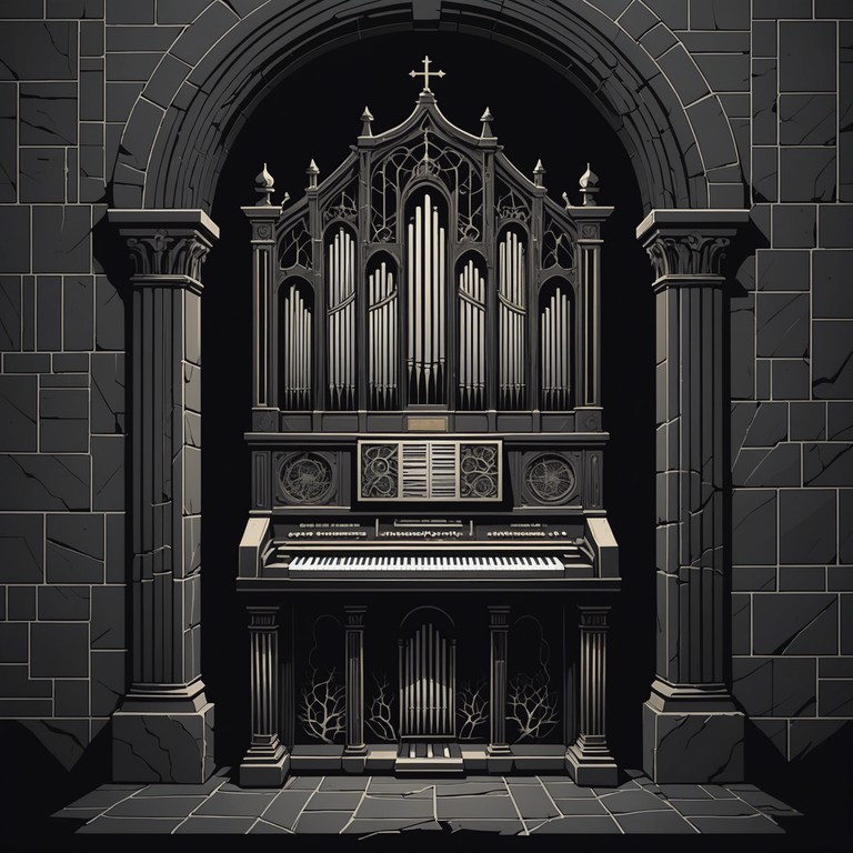 A distant, haunting organ plays faintly in the depth of an ancient castle's abandoned wing, stirring the whispers of age old secrets and spectral presences.