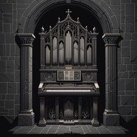 strains of a haunting organ in gothic silence.