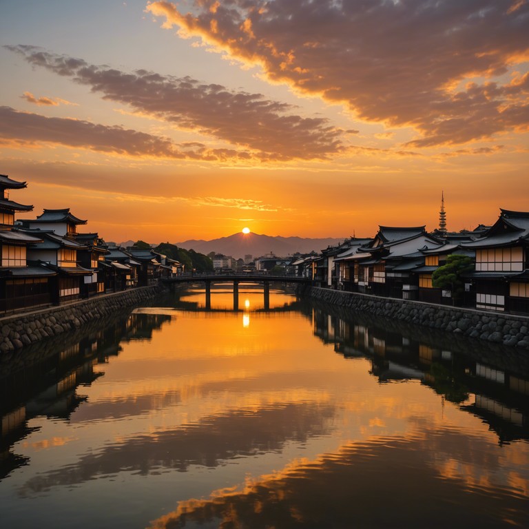 This track blends the traditional sounds of the shamisen with the modern, laid back beats of trip hop, evoking scenes of a serene kyoto sunset. The composition aims to transport listeners to a peaceful, dream like state, highlighting the beauty of cultural fusion.