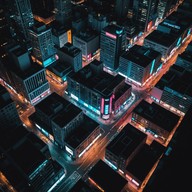 cityscapes pulse with neon glow