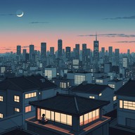 catchy synth lines blend with urban dusk.