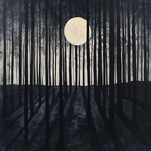 An instrumental dark folk piece featuring haunting melodies and brooding atmospheres, capturing the essence of a shadowy forest under the moon's veil. The song progresses with layered hurdy gurdy, creating an eerie landscape that evokes feelings of unease and mystery.