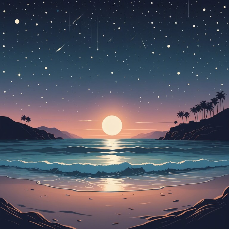 Imagine a serene soundscape where the gentle whispers of the ocean merge seamlessly with calming electronic beats, creating an ambient melody that guides you through a peaceful night. The music flows like water, soothing and endless, perfect for relaxation or deep focus.