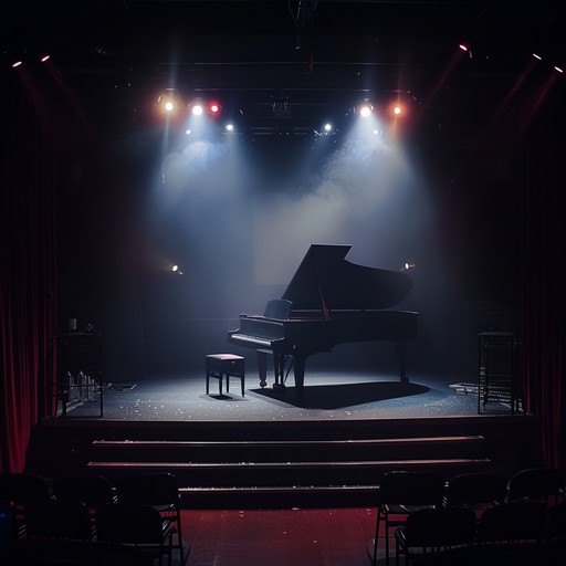 Immerse yourself in an alluring blend of mysterious and melancholic tones, delivered through a haunting solo piano performance. This relaxed cabaret piece weaves together elements of vintage charm and eerie beauty, perfect for those quiet, reflective nights.