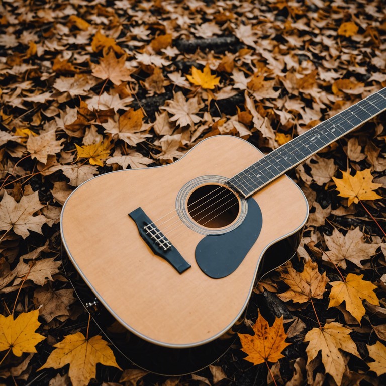 An alternative mix where the acoustic guitar intertwines more deeply with enhanced sounds of nature, creating a more immersive and reflective auditory experience in a natural setting.