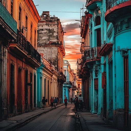 An instrumental piece featuring the evocative rhythms and harmonies of afro cuban music, capturing the emotional essence and picturesque beauty of havana at twilight, creating a rich and immersive soundscape.