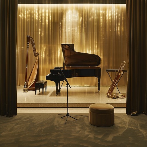 A luxurious jingle highlighting a chamber orchestra’s elegant strings and subtle rhythmic elements, designed to evoke a sophisticated and serene ambiance, ideal for upscale branding or serene scenes