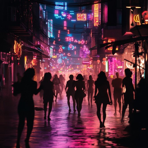 In this track, vibrant synthesizers and upbeat rhythms blend with ethereal vocals, crafting a mesmerizing soundscape reminiscent of seoul's neon lit streets. This piece is designed to evoke feelings of youthful energy and the high spirits of a night out in a bustling city. The use of autotune adds a contemporary edge, making the track both dreamy and danceable.