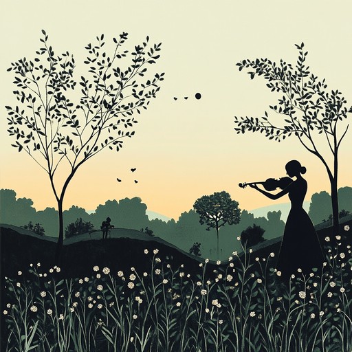 A tranquil waltz evoking images of a calm and serene garden at dusk. The soft violin melody dances lightly, suggesting the delicate and peaceful atmosphere found in nature's quiet moments. Ideal for relaxation and reflective moments.