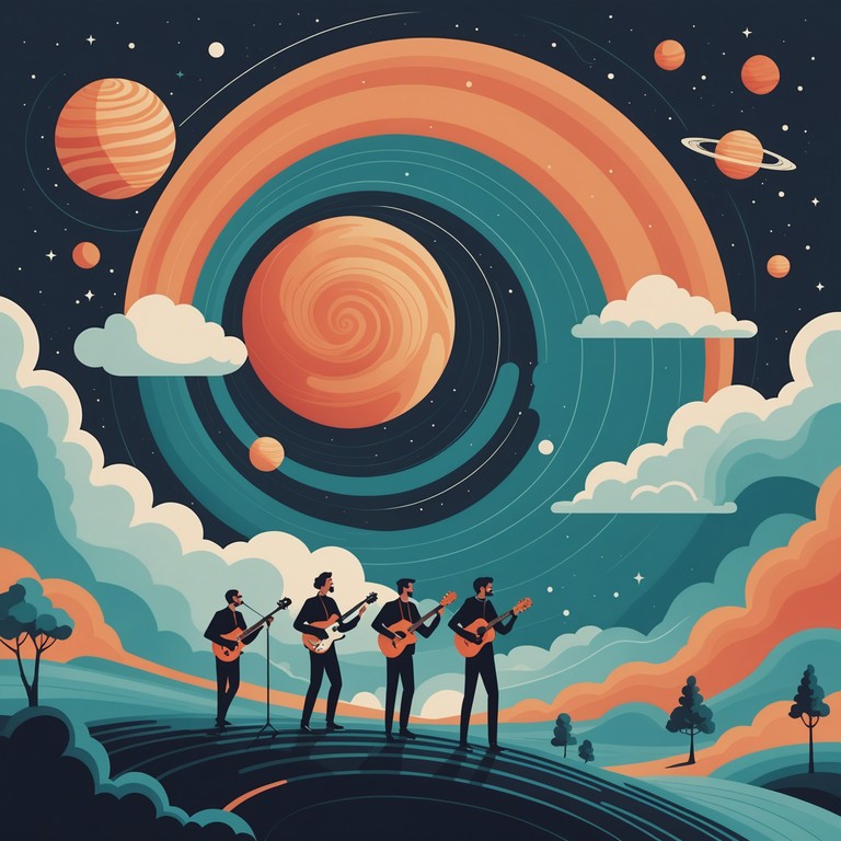 This about a song embodying the power and scale of celestial phenomena, utilizing a full rock band and an orchestra to create a sound as deep and as pervasive as space itself. The harmony and tension between the classical and modern instrumentation evoke a sensation of navigating through a cosmic tempest.