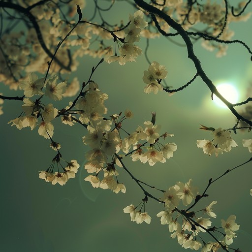 This instrumental track showcases a gentle piano melody enveloped by calming atmospheric sounds, inspired by a tranquil moonlit night surrounded by cherry blossoms. Ideal for moments of relaxation, study, or contemplative thought.