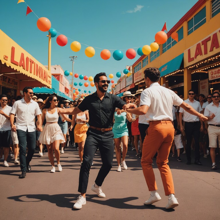 Inspired by the pulsating life at a latin festival, this piece integrates traditional sounds with a modern flair, intended to uplift and energize listeners, making them feel as though they are part of a joyous, dancing crowd.