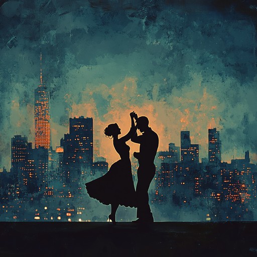 A vibrant tango rhythm that captures the bustling energy of an urban nightlife scene, perfect for a rooftop dance under the stars.