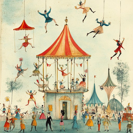 A playful and lively tune that encapsulates the joy of a whimsical parade merging broadway pizzazz with circus energy, creating an atmosphere of spontaneous dance and merriment