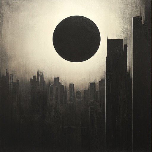 A haunting blend of rich synthesizer textures and pounding beats, driving a sense of urgency and dark mysteries unfolding. The composition builds layer upon layer of ominous sounds, evoking a dystopian landscape where secrets are revealed under the shadow of an eclipse