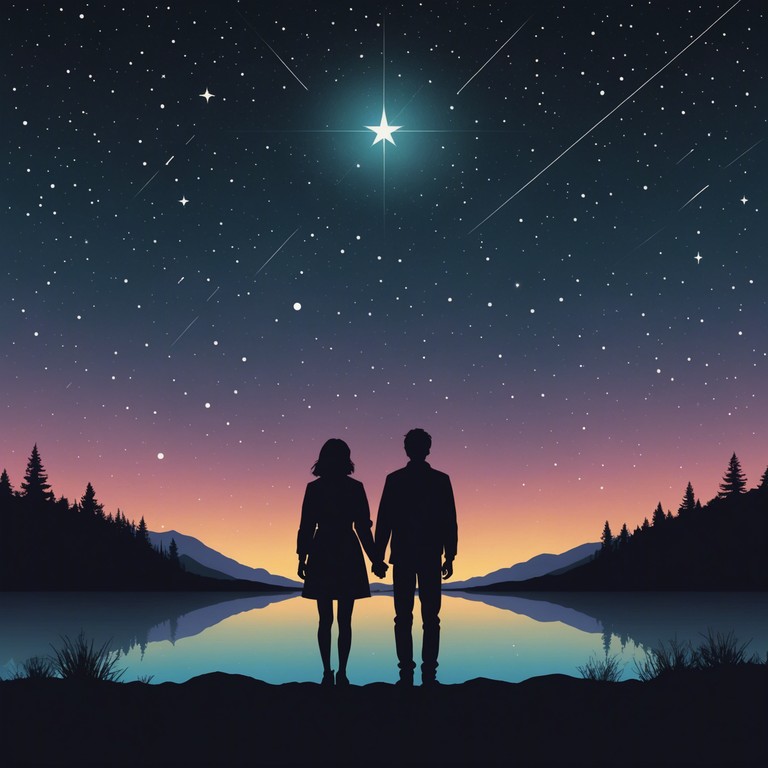 A deeply emotive track featuring a delicate guitar melody that captures the essence of star gazing with a loved one under a tranquil night sky. The music embodies a blend of romantic longing and introspective solitude, ideal for moments of reflection and connection.