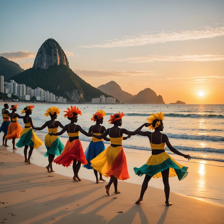 This track encapsulates the essence of rio de janeiro's spirited atmosphere during a sunlit festival, where the rhythms of samba fill the air and invite everyone to dance. With the clacking of a classic cavaquinho, the music resonates with an infectious joy and laid back feel, reflecting the soul of brazil's beloved carnivals