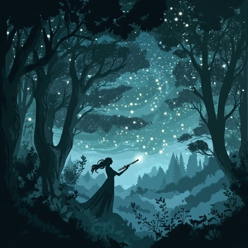 A tender instrumental lullaby designed to soothe and relax children, featuring gentle melodies and calming forest sounds. The music incorporates subtle flute notes that mimic the whispers of a summer breeze, layered with soft, flowing ambient textures. It paints a serene, magical forest scene where children can drift peacefully into sleep under the twinkling starlit sky.