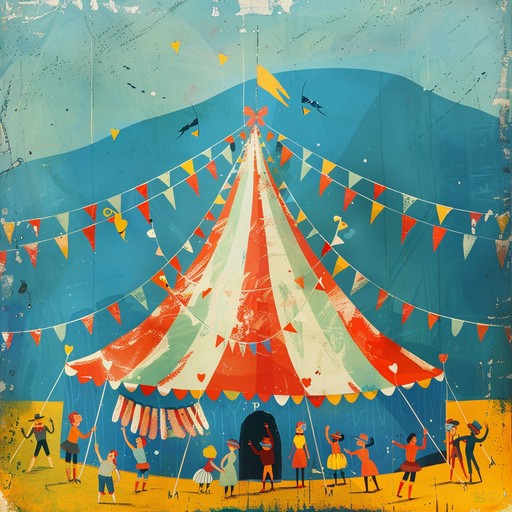 A lively, upbeat jazz piece filled with theatrical flair, evoking the vibrant atmosphere of a circus. Imagine acrobats flying through the air and clowns performing amusing tricks, all set to a bouncy, catchy rhythm. Perfect for adding an exciting, whimsical touch to any scene.