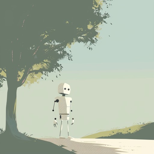 A whimsical blend of electronic blips and chill beats creates a serene yet playful atmosphere, imagining a robot taking a gentle walk on a sunny day. This piece invites listeners to experience tranquility with a touch of novelty, perfect for unwinding or sparking creativity.