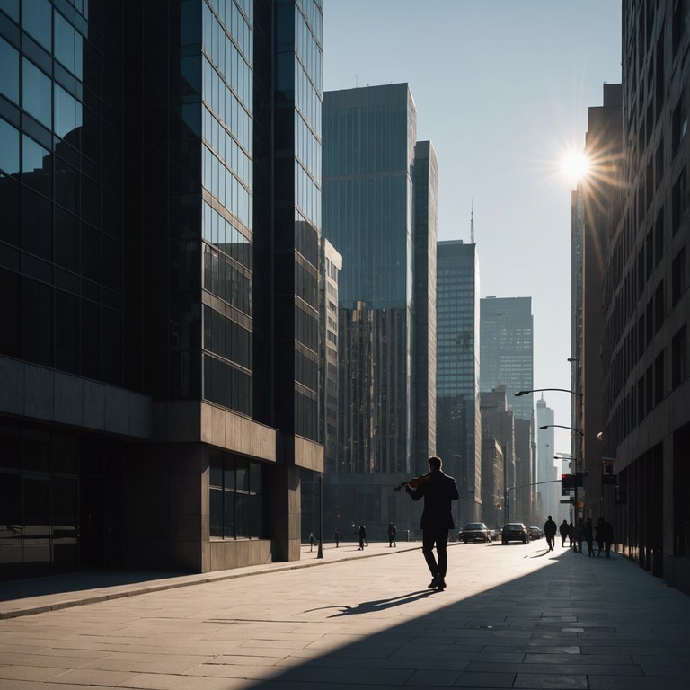 As the city awakens, the defiant tones of the violin rise, painting a picture of hope and rebellion amidst urban challenges. This composition captures the energy of a new day’s fight against the encroaching order, blending the elegance of classical music with the rawness of city sounds.