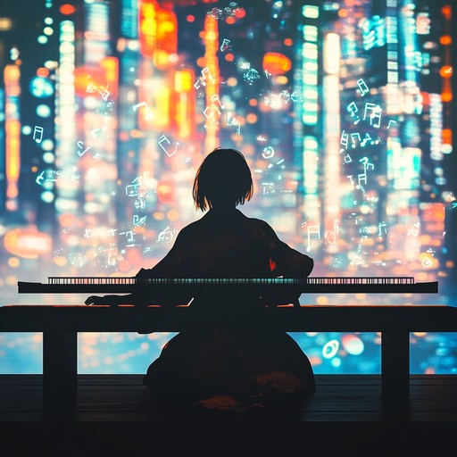 An evocative instrumental j pop song that merges the gentle resonance of the koto with dynamic electronic rhythms, painting a soundscape of modern life intertwined with tradition. The track captures the essence of a journey through tokyo's bustling streets amidst glowing neon lights and whispers of the past.