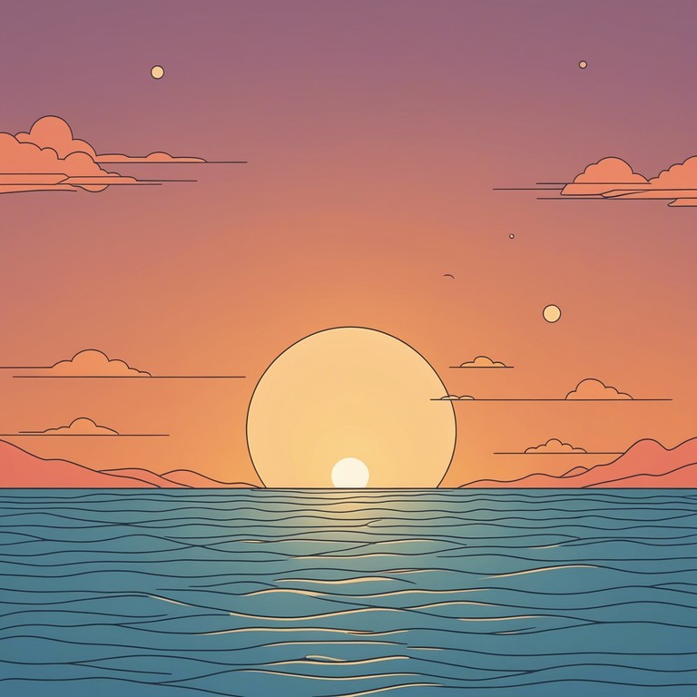 This track captures the melodic interplay of a fading sunset over a quiet sea, where the slow, repetitive rhythms of chillwave meet the brooding undertones of a setting sun. The composition relies heavily on a looping synthesizer that mirrors the gentle but persistent push of the ocean at nightfall.