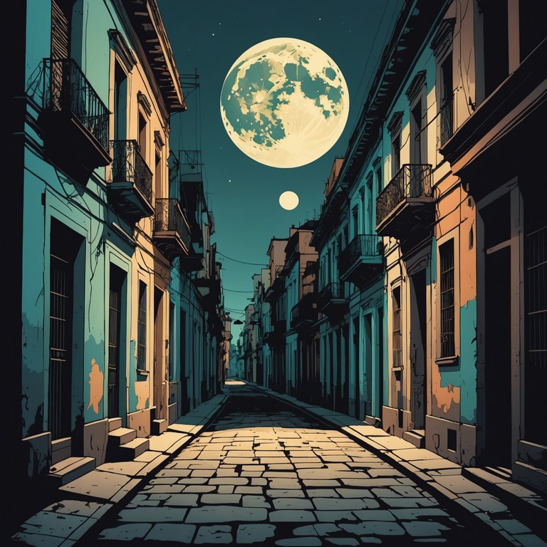 This track combines suspenseful mood with afro cuban rhythms, manifesting as a thrilling, mysterious musical journey that feels like walking through havana’s shadowy streets under a moonlit sky. The suspense builds with every beat, intertwined with traditional cuban instruments, leading the listener through a story of intrigue and nocturnal mystery.