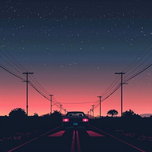 This track channels the essence of driving through a neon-lit urban landscape at night. Think shimmering city lights, the hum of the futuristic vehicles, and the deep contemplation of life’s journey, all rolled into a smooth, electrifying auditory experience.