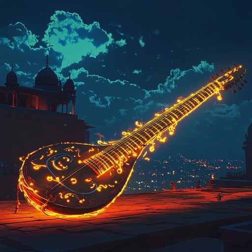 An instrumental piece that captures the excitement and energy of twilight through dynamic hindustani ragas played on the sitar. The music weaves intricate melodies and rhythms that reflect the vibrancy of indian nights, drawing listeners into a hypnotic and uplifting experience.