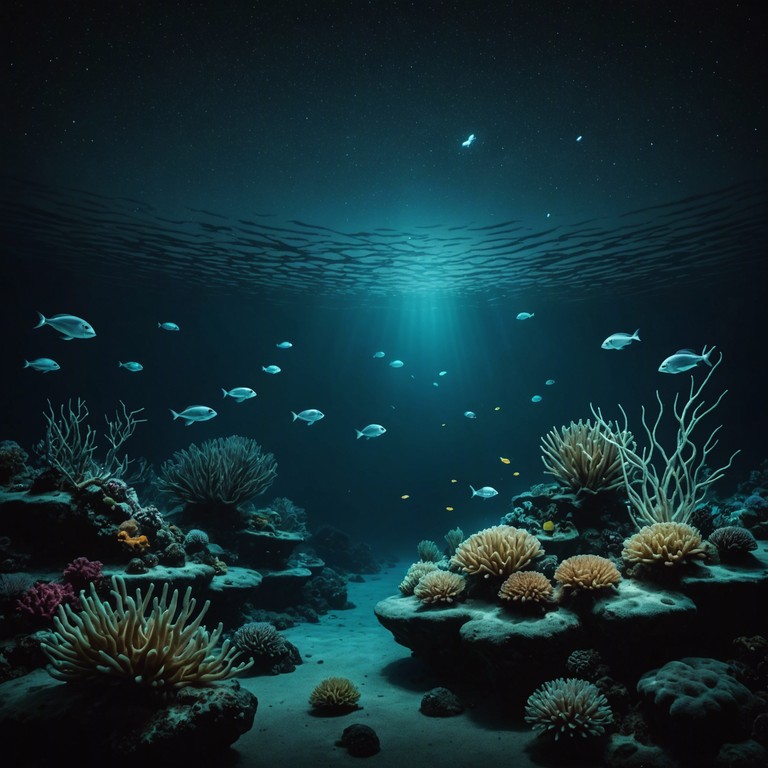 In this track, hypnotic synths and muted beats create a foreboding sense of deep oceanic abysses, echoing within a shadowy soundscape, like an underwater whispering you can only hear if you listen close enough. The constant, soft rhythmic pulsing mimics the relentless pressure of deep sea waters