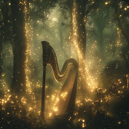 An instrumental composition featuring the harp, blending ambient and celtic styles, evoking a sense of longing and magic as it transports the listener to misty, ancient landscapes filled with enchantment and yearning.