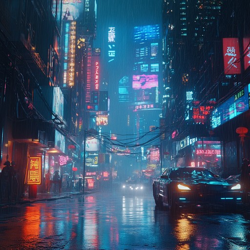 Featuring sharp, driving synths and pulsating basslines, this track captures the essence of a high speed escape through a dark, neon lit cyberpunk cityscape. The relentless tempo and layered electronic textures accentuate the high stakes and adrenaline rush of the heist.