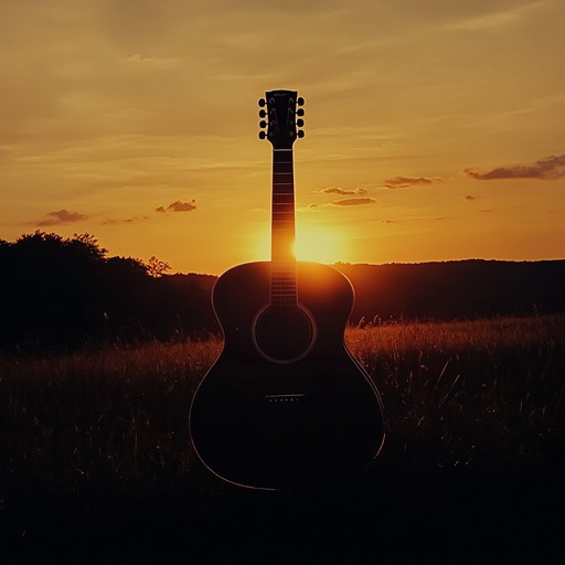 A soothing instrumental piece combining gentle guitar strums with ambient sounds, capturing the serene beauty of the golden hour and the emotions it stirs.