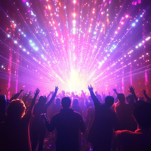 An ecstatic electronic anthem featuring pulsating beats, bright synths, and uplifting melodies. Designed to evoke feelings of joy and celebration, perfect for electrifying dance floors or vibrant party scenes.