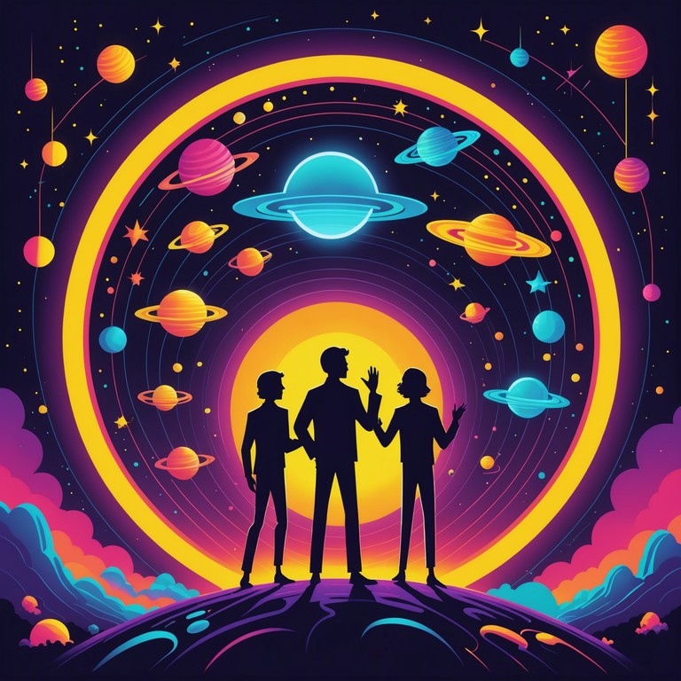 An exhilarating musical exploration designed to transport listeners across a vibrant galaxy via entrancing, psychedelic disco rhythms. Mixed with futuristic synth layers, this track sets a perfect backdrop for an interstellar dance party, blending energetic highs with ethereal dips for an unforgettable auditory trip.