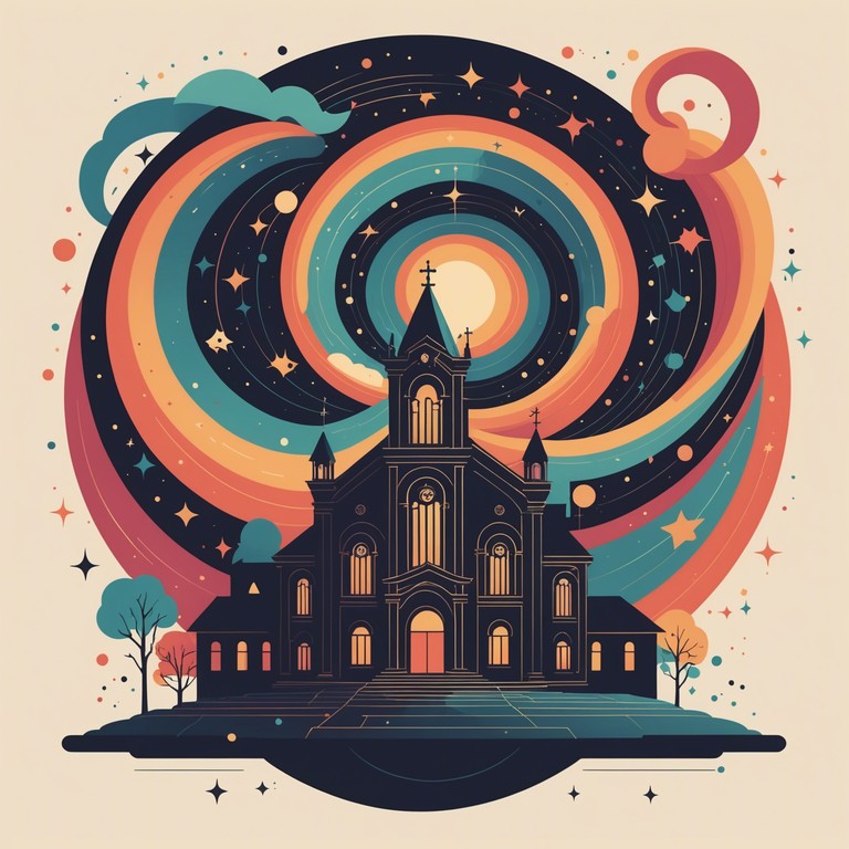 A unique fusion where traditional gospel harmonies intersect with psychedelic improvisations, creating a playful and spiritually uplifting soundscape. Church organs spin into colorful, swirling melodies backed by a vibrant rhythm section, exploring the realms of faith and expanded consciousness in a lively musical jest.