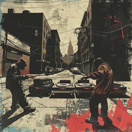 Hard hitting instrumental hip hop track capturing the struggle within urban environments, using powerful beats to evoke themes of resistance and street battles