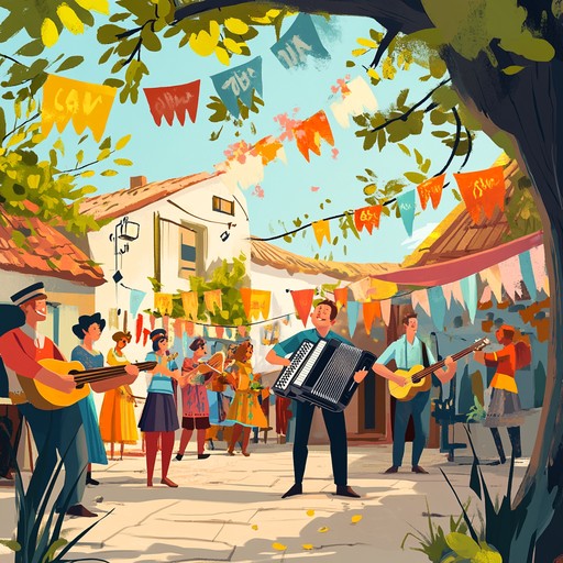 Featuring spirited accordion and dynamic guitar strums, this instrumental piece embodies the essence of brazilian festa junina celebrations. The cheerful melodies and infectious rhythms encourage listeners to move and embrace the exuberance of rural brazilian culture.